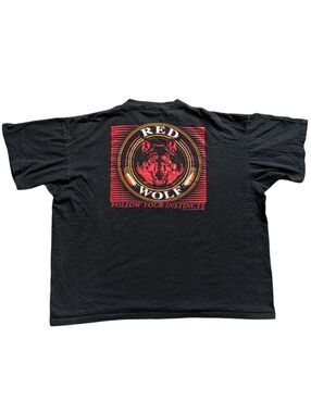 Tennessee River Gold Mens Black Vintage 1994 Red Wolf Single Stitch T Shirt XXL